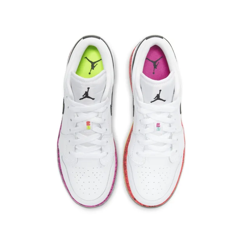 Jordan 1 Low Multi-Color Midsoles White (GS) White/Black-Multi-Color (CV9548-100)