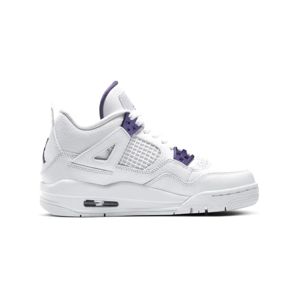 Jordan 4 Retro Metallic Purple (GS) White/Court Purple-Metallic Silver (408452-115)