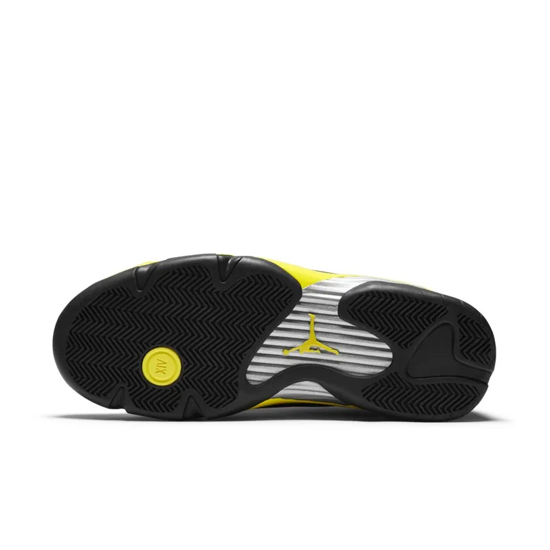 Jordan 14 Retro Thunder Black/Vibrant Yellow-White (487471-070)