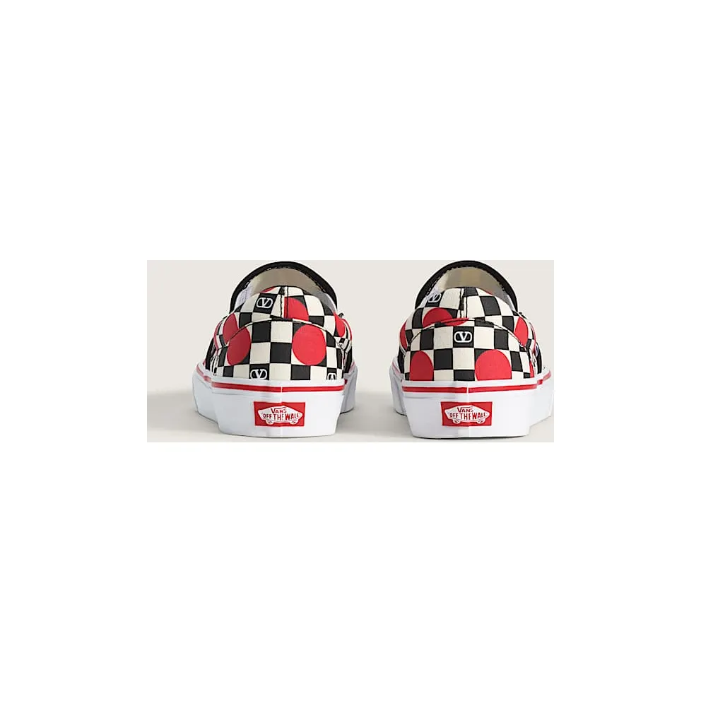 Vans Classic Slip-On Valentino Garavani Checkerboard Big Dots Black White Red (VN000XW4E0L)