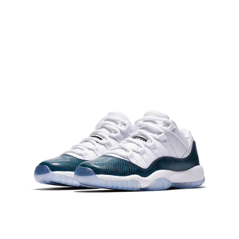 Jordan 11 Retro Low Snake Navy 2019 (GS) White/Black-Navy (CD6847-102)