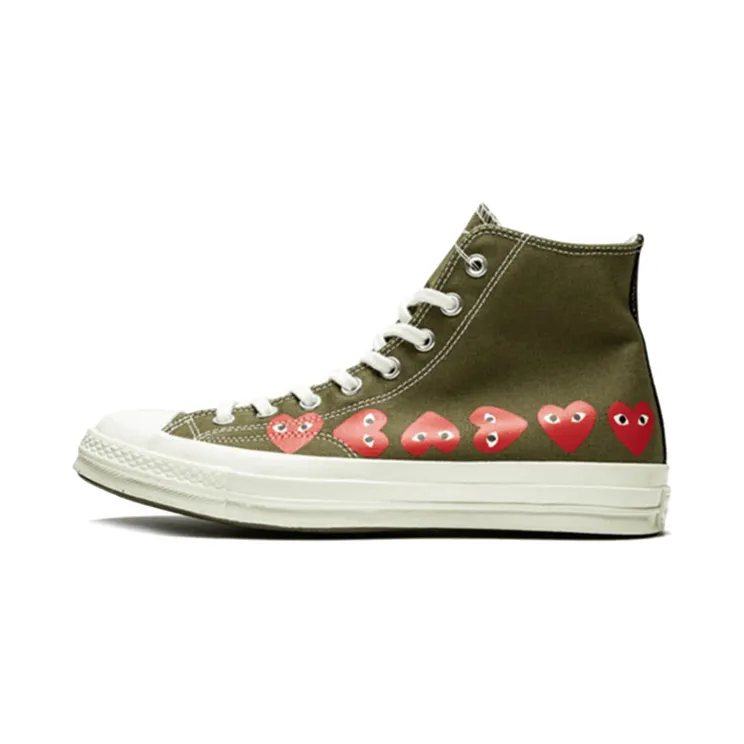 Converse Comme des Garcons Play x Chuck 70 Hi Top Multi Heart Brown/Khaki (162973C)