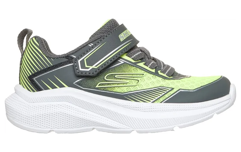 Skechers Microspec Velocity – Grid-Drift Sneaker Houtskool/Geel