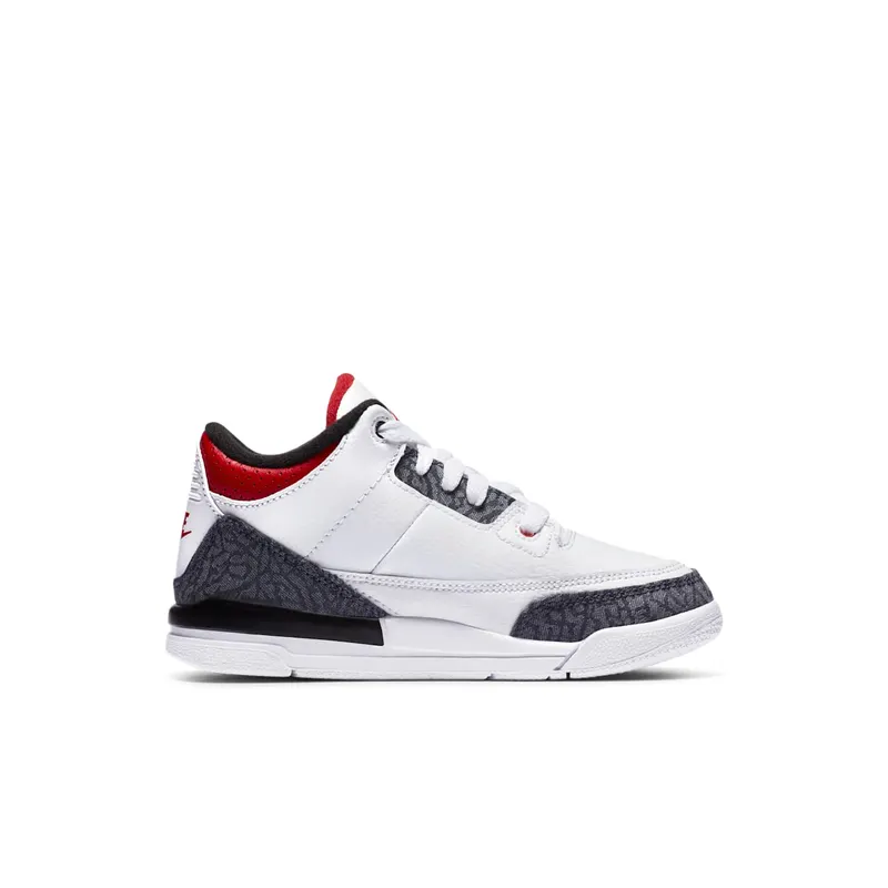 Jordan 3 Retro SE Fire Red Denim (PS) White/Fire Red-Black (DB0443-100)