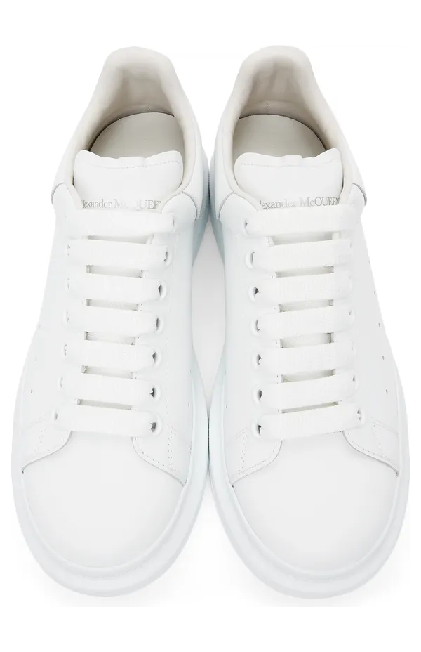 Alexander McQueen White & Black Oversized Sneakers (645863WHZ4L) (5)
