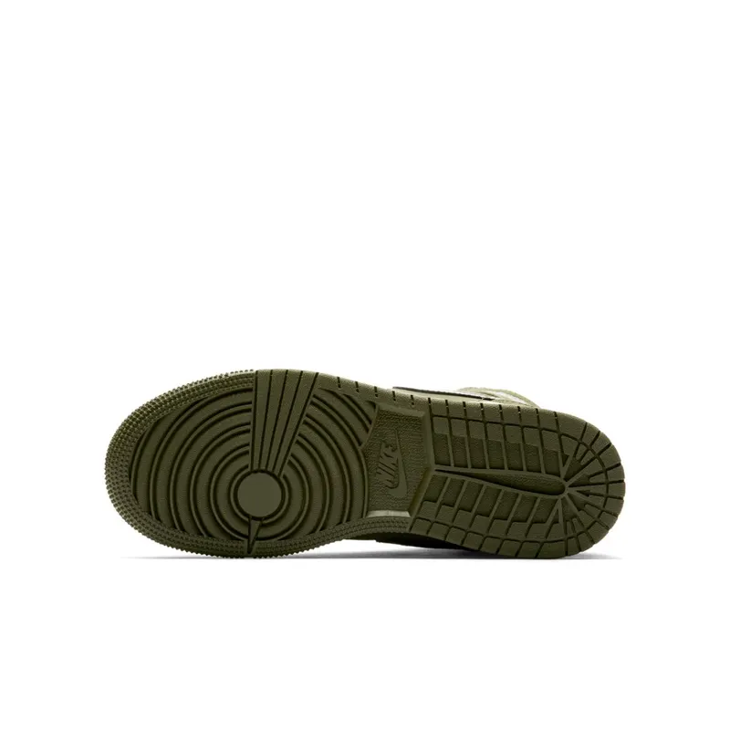 Jordan 1 Mid Olive Canvas Black (GS) Olive Canvas/Black-White (554725-301)