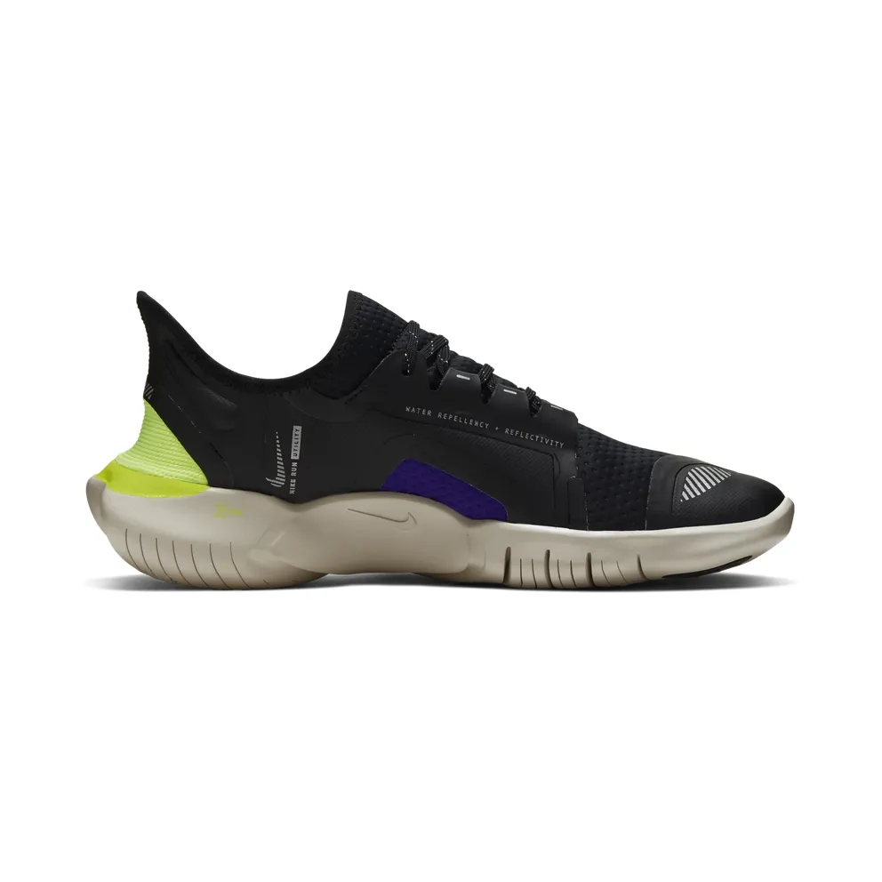 Nike Free RN 5.0 SHIELD “Black / Voltage Purple / Metallic Silver” (BV1223-001)