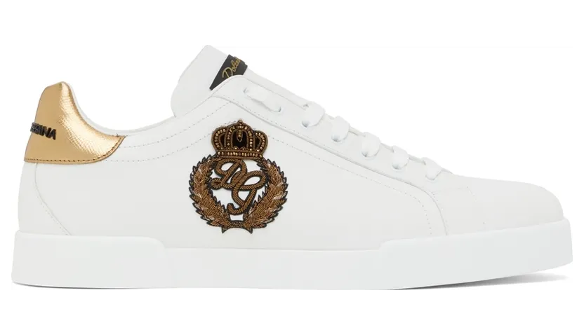 Dolce & Gabbana White Logo Patch Portofino Sneakers (CS1761 AH136) (6)