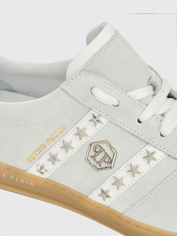 Philipp plein Retro Rebel Suede Sneakers with Applied Stars White (SAFSUSC0911PLE009N01) (3)