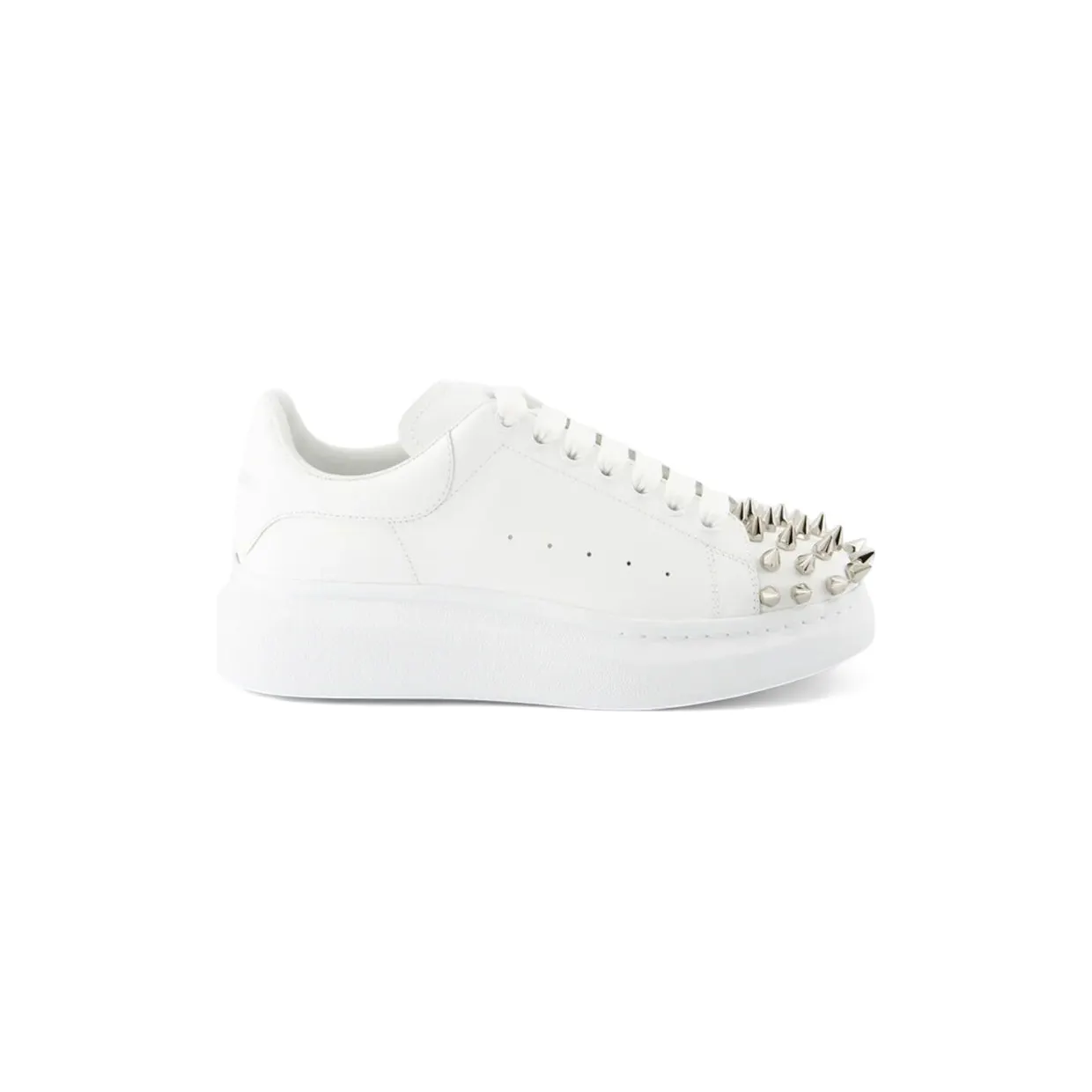 Alexander McQueen Oversized Studded White Silver (705807 WHTQQ 9071)