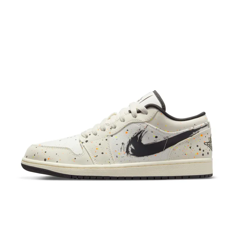 Jordan 1 Low Brushstroke – “Natural / Black / Multi” (DM3528-100)