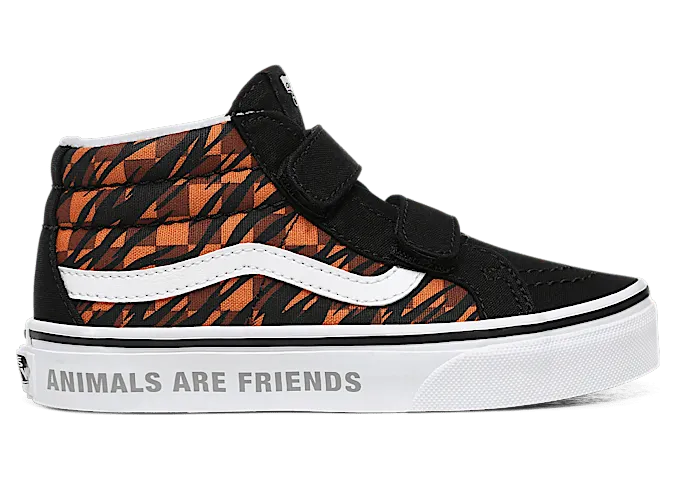 VANS Animal Checkerboard Sk8-mid Reissue V Schoenen Voor Kinderen (Zwart)