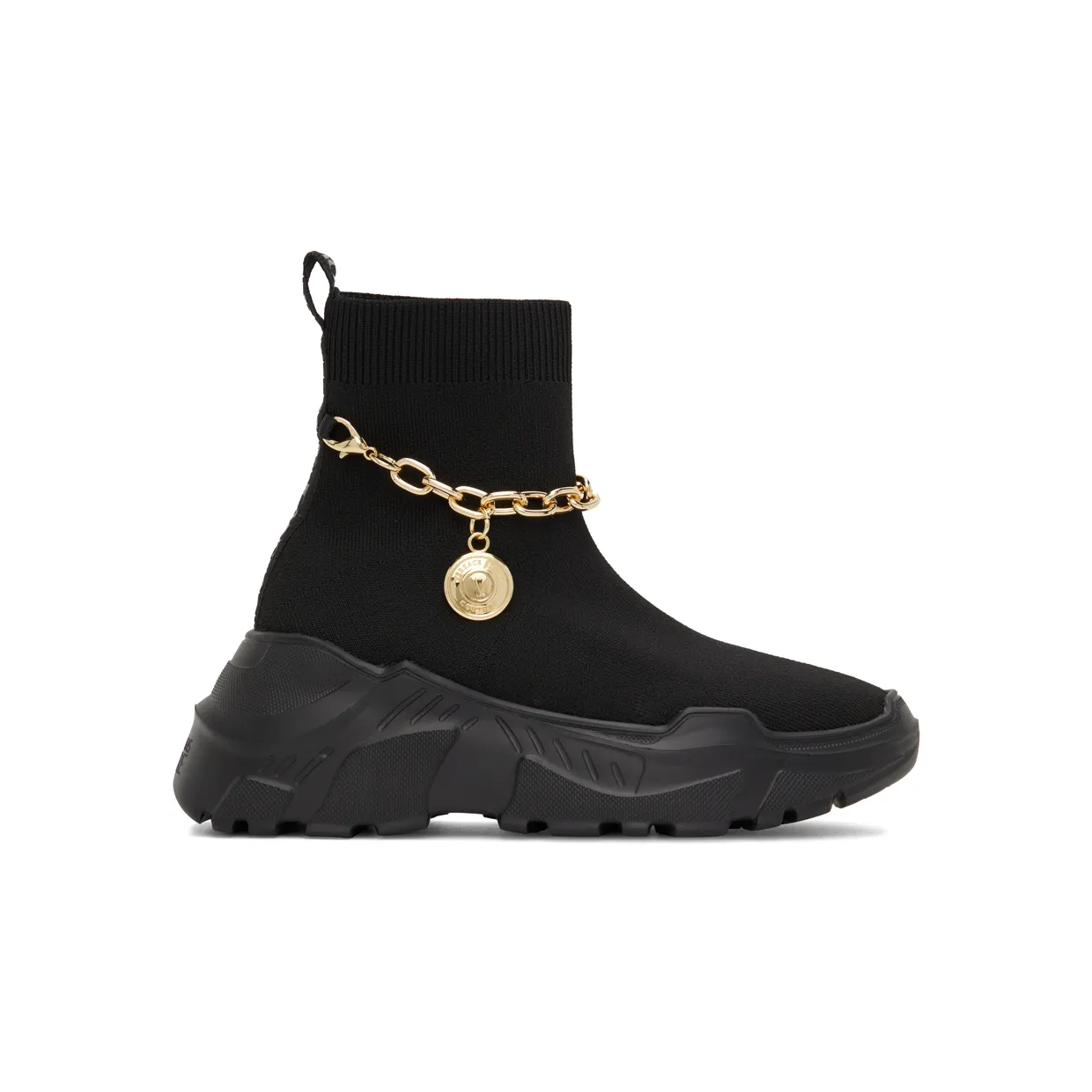Versace Jeans Couture Black Knit Speedtrack High-Top Sneakers (E72VA3SC1EZS035)