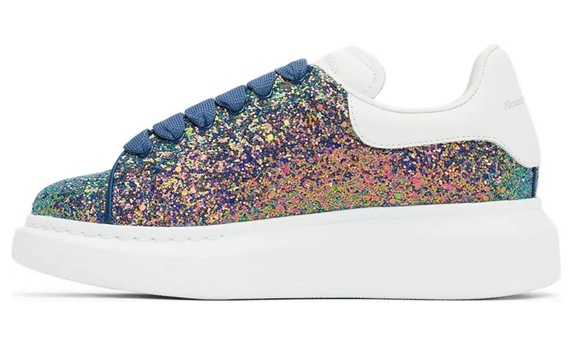 Alexander McQueen Kids Multicolor Glitter Oversized 3138 Gre.Ag./White/P (681605W4MC4) (3)