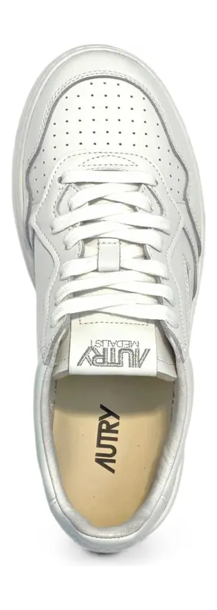 Autry Medalist Slogan-print Leather “White” (AULM ML08) (3)