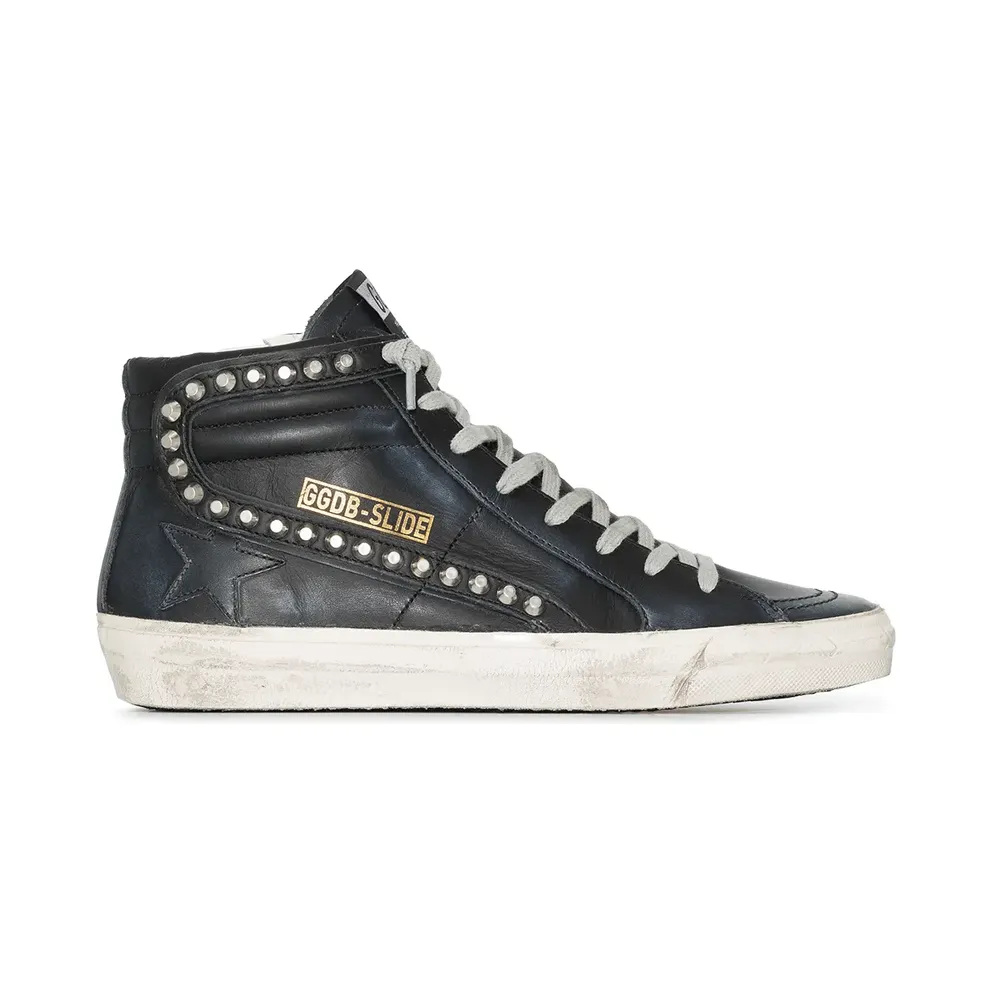 Golden Goose Slide Distressed-Sneakers – Schwarz (GWF00115F000323)