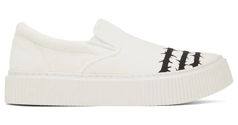 Undercoverism White Barbed Wire Slip-On Sneakers (UI2A4F01-2)