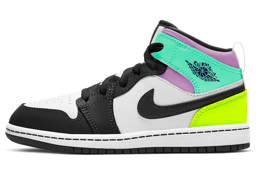 Jordan 1 Mid Pastel Black Toe (PS) (640734-175)