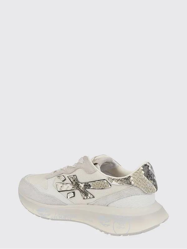 Premiata Laurin Leather and Mesh Sneakers with Rhinestones Brown (LAURIN8183) (2)