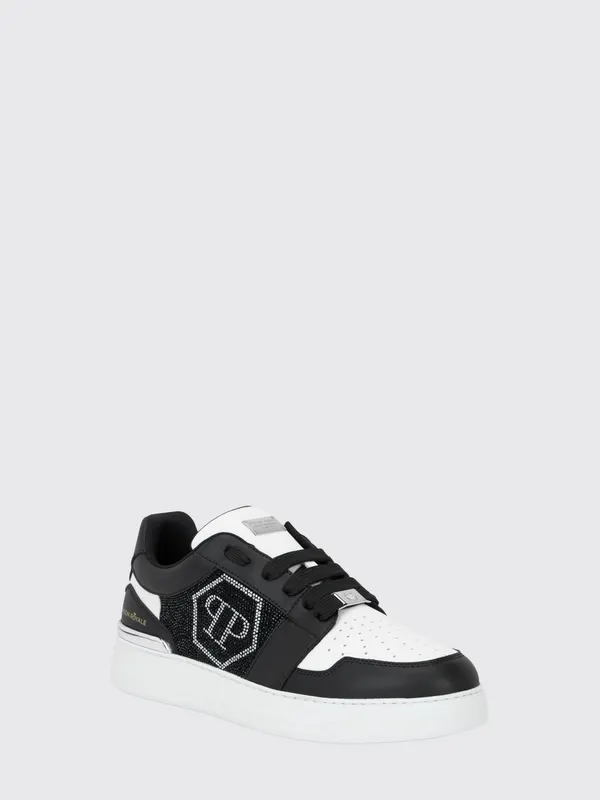 Philipp plein Hexagon Royale Leather with Rhinestone Hexagon Logo White (UAFSUSC1086PLE022N0201)