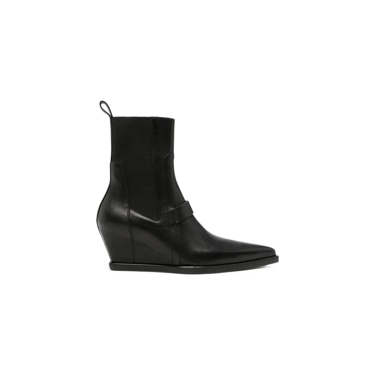 Rick Owens Wedge-heel Pointed-toe “Black” (RU02F4805 LOO 09)