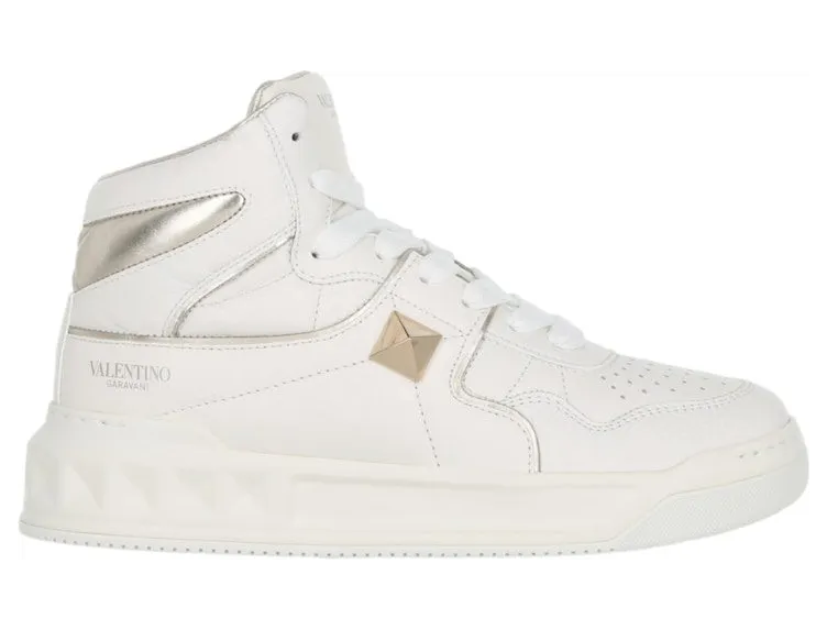 Valentino One Stud High-Top White Platinum (WS0CX1RUS_L71)