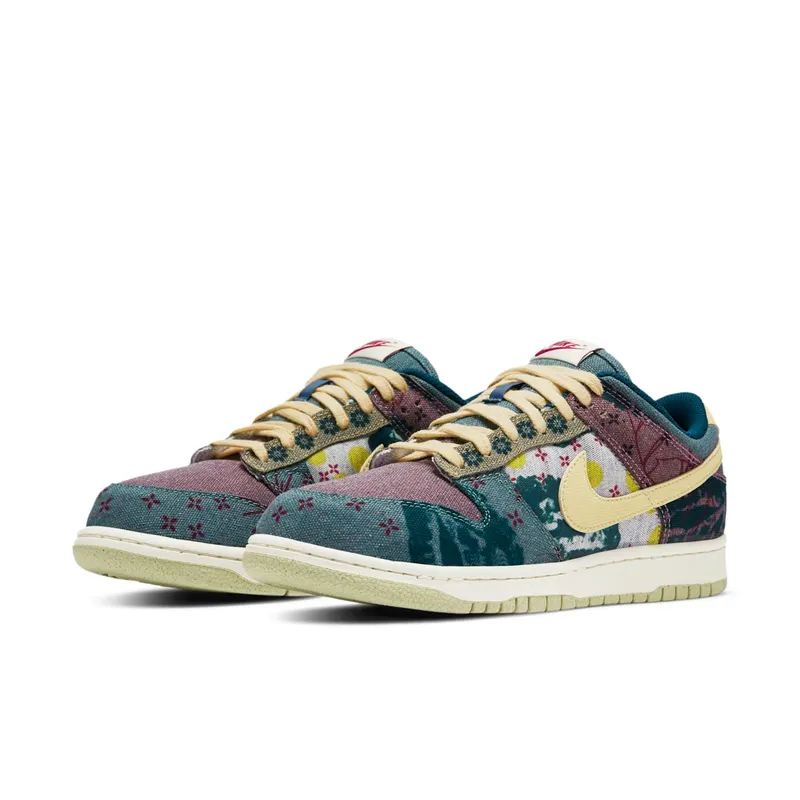 Nike Dunk Low Community Garden Multi-Color/Midnight Turquoise-Cardinal Red-Lemon Wash (CZ9747-900)