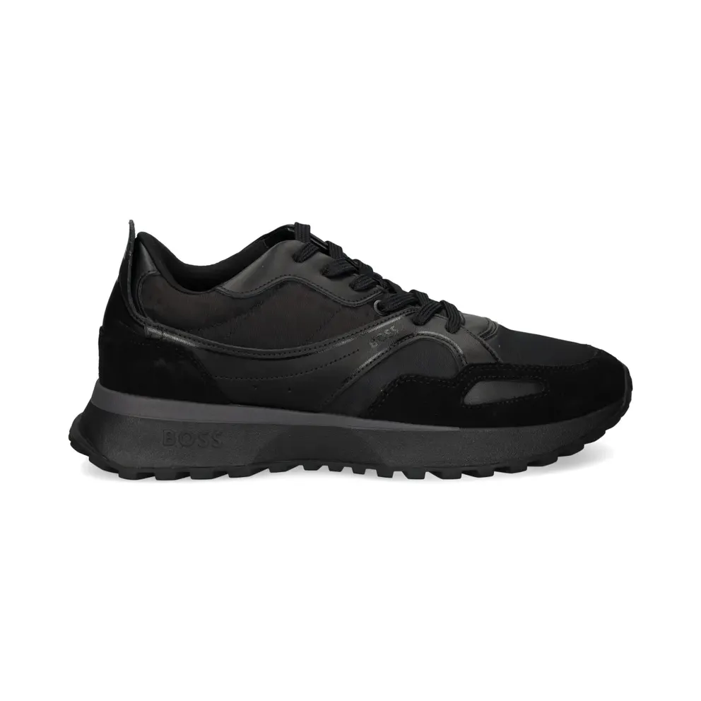 BOSS mit Materialmix aus Mesh und Leder – Black (50536496)