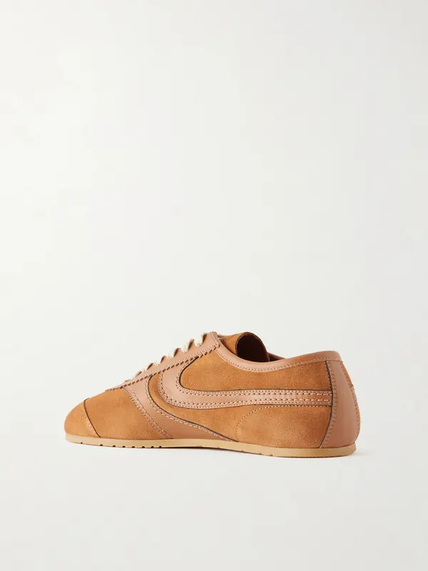 Dries Van Noten Leather-Trimmed Suede Sneakers Tan (262-021700-0126) (4)