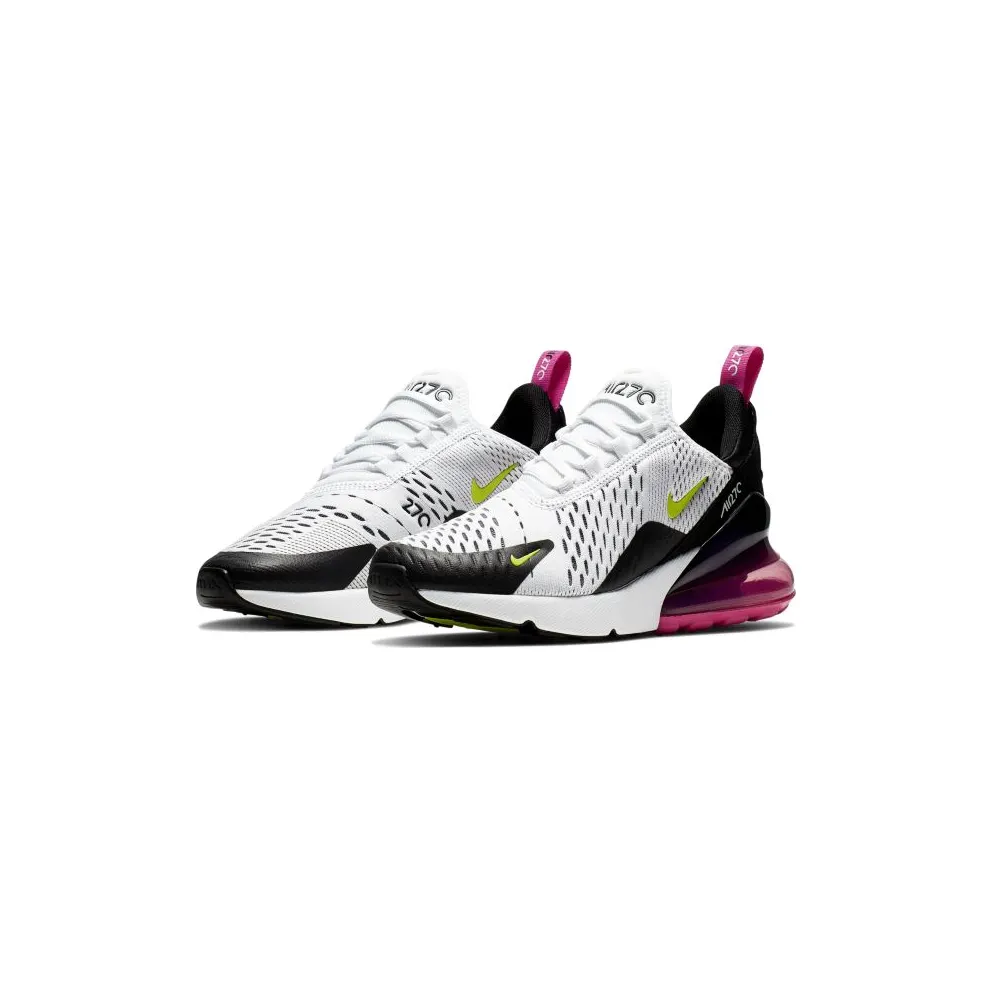 Nike Air Max 270 White Black Laser Fuchsia Volt (GS) White/Black-Laser Fuchsia-Volt (943345-102)