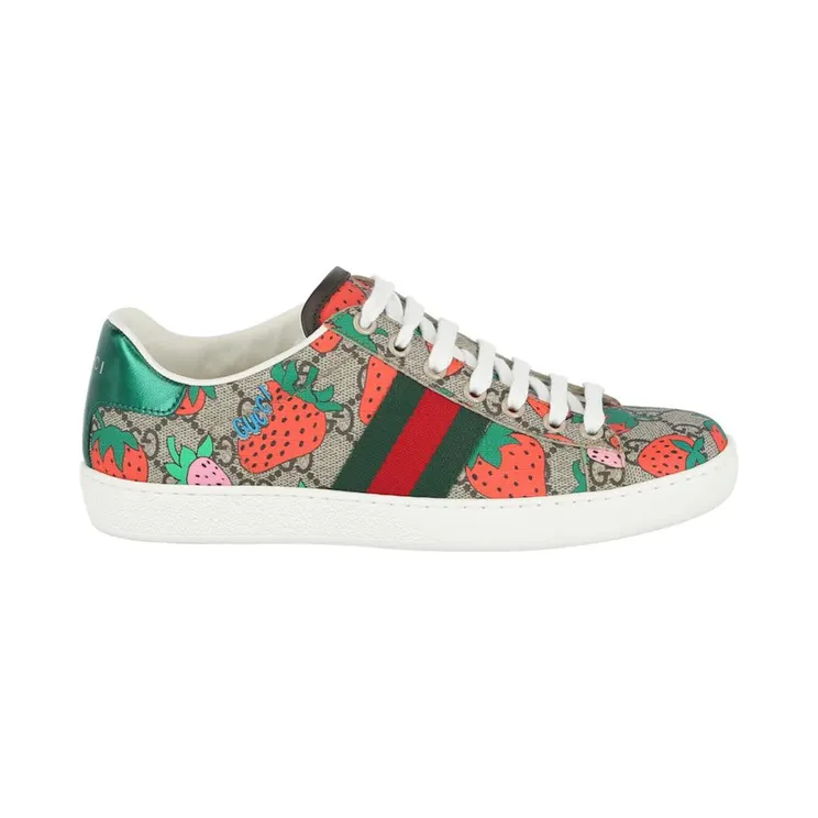 Gucci GG Supreme Ace Strawberry Sneakers Beige Multi (433900 G2210 8960)