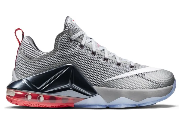 Nike LeBron 12 Low ‘Wolf Grey’ Wolf Grey/White-Dark Grey/Hot Lava-Black (724557-014)