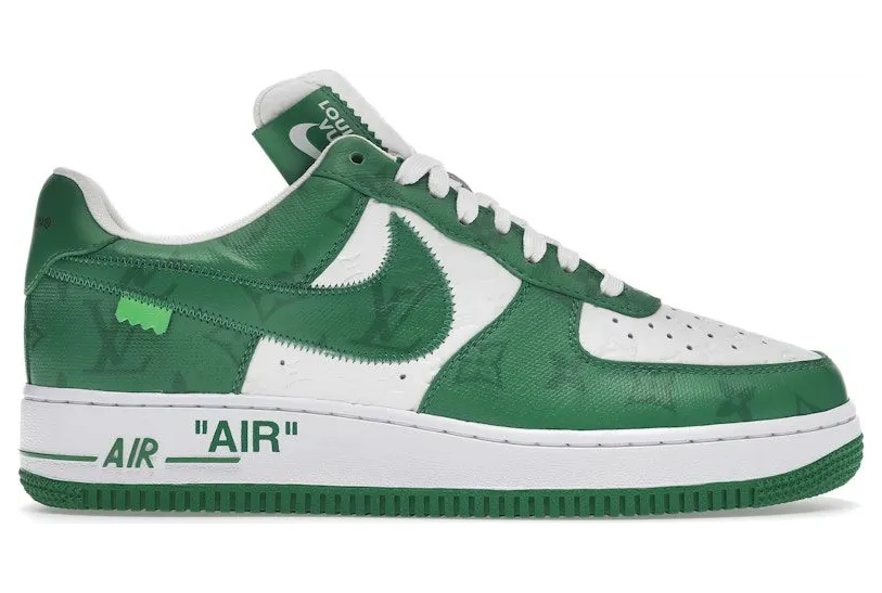 Louis Vuitton Nike Air Force 1 Low By Virgil Abloh White Green (1A9VAU)