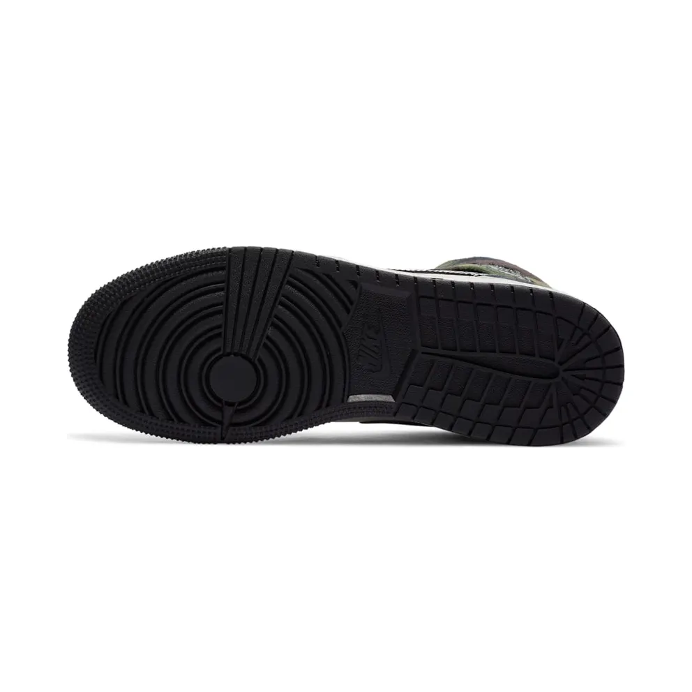Jordan 1 Mid Camo (GS) Light Bone/Black (CW5550-001)