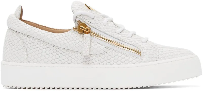 Giuseppe Zanotti White Croc May London Gigas Sneakers (RU70000 77649)