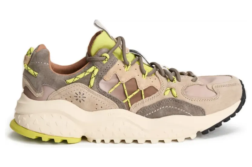 FLOWER MOUNTAIN Yamabushi sneakers – Beige (YAMABUSHIM1D87LIME)
