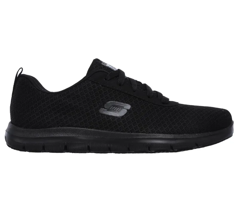 Skechers Work Slip-Resistant Relaxed Fit: Ghenter – Bronaugh Sneaker Black