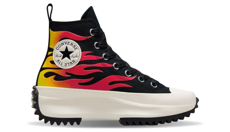 Converse Run Star Hike Platform Flames Black/White/Enamel Red (A08766C)