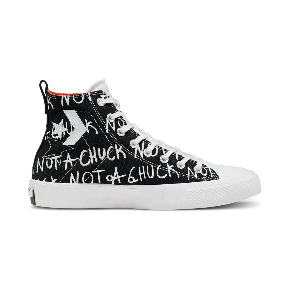 Converse Chuck Taylor All-Star 70s Hi Unt1tl3d “Not a Chuck” Black Black/White-Bold Mandarin (166502C)