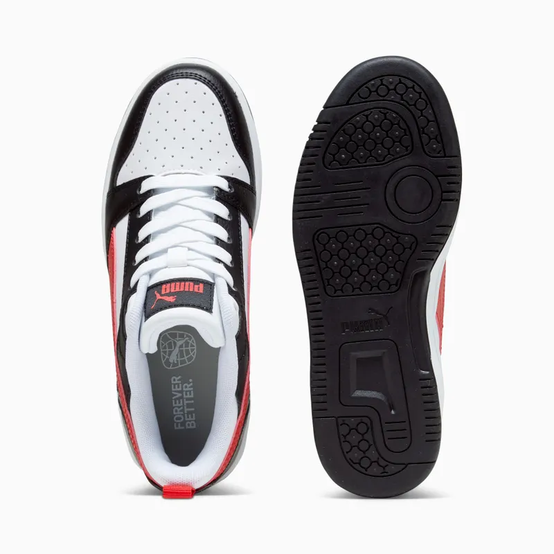 Puma Rebound V6 Lo White/Black/Red (393833-04)