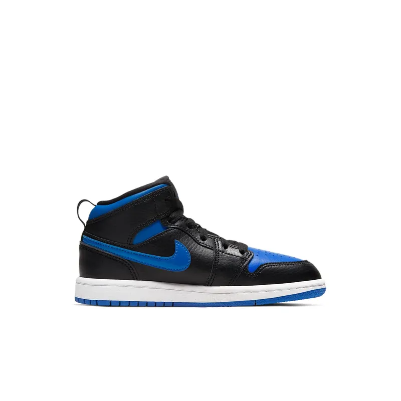 Jordan 1 Mid Royal 2020 (PS) Black/White-Hyper Royal (640734-068)