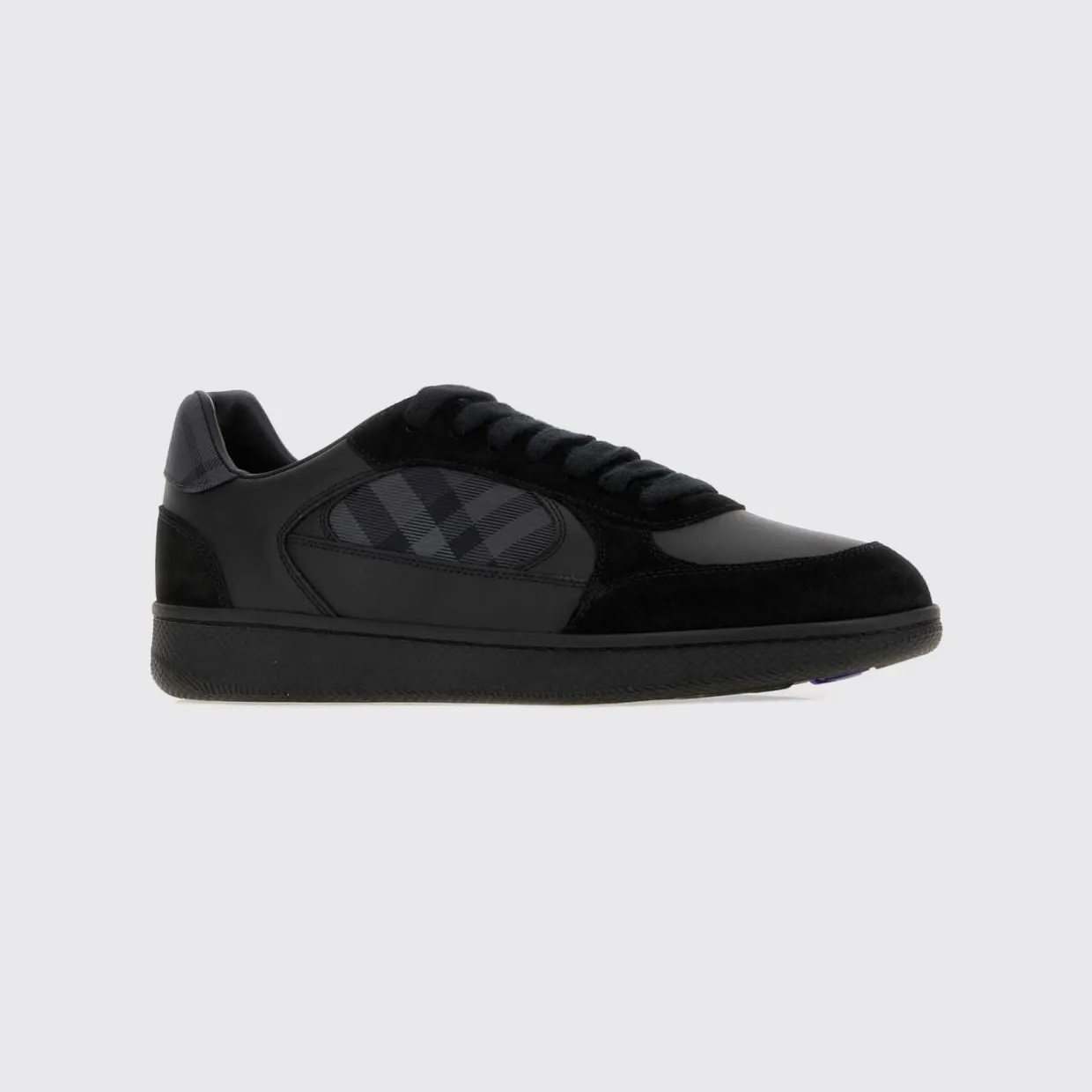 BURBERRY Terrace Side Check Suede and Leather Sneakers Black (8127508)