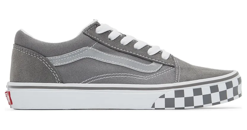 Vans Kids Grey Checkerboard Old Skool Little Kids Sneakers (VN0A7Q5FAC11)