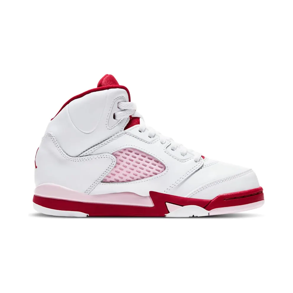 Jordan 5 Retro White Pink Red (PS) White/Pink Foam-Gym Red (440893-106)