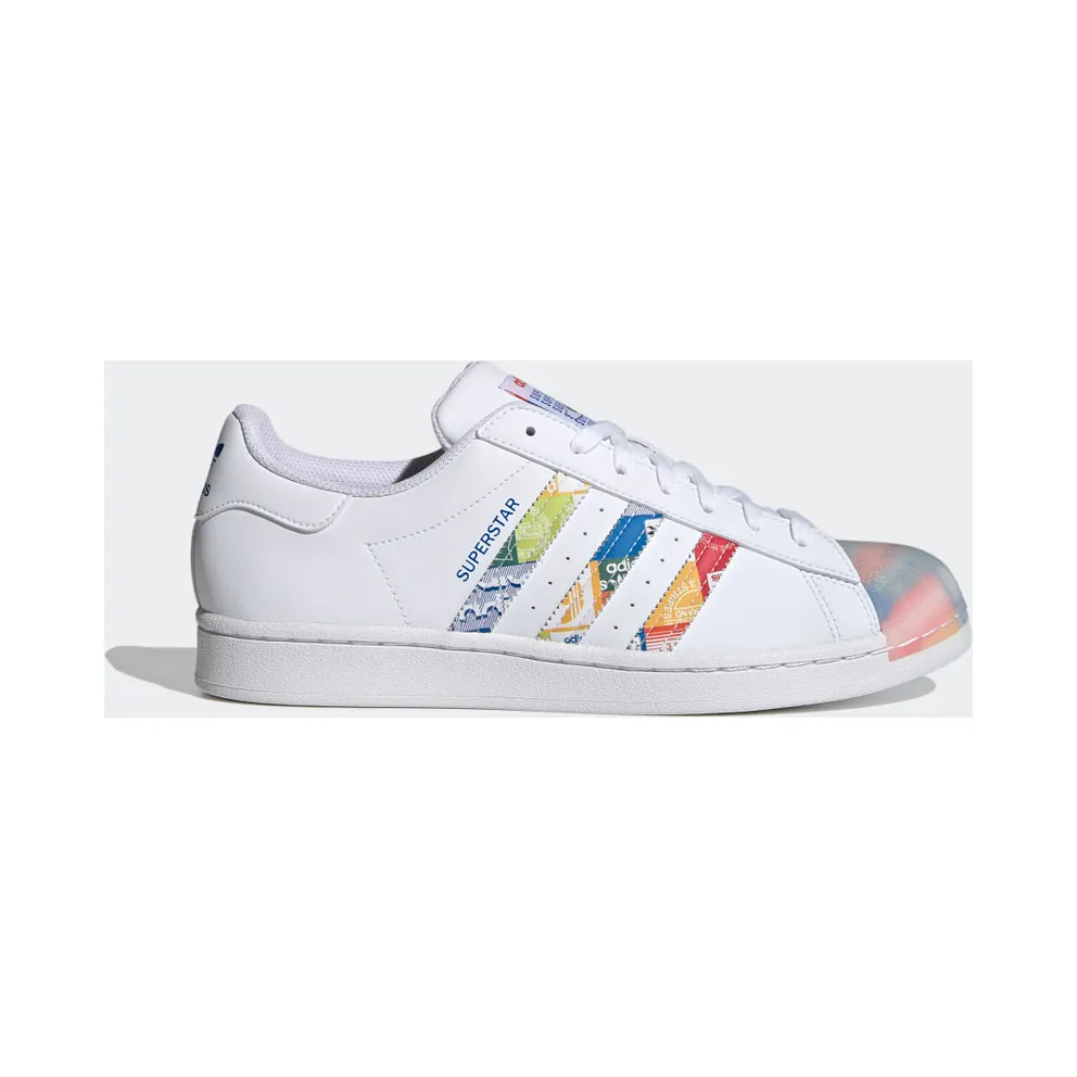 adidas Superstar Schuh Cloud White / Blue / Orange (GX2717)