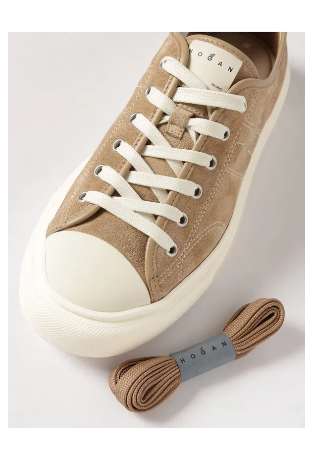 Hogan H691 Suede Sneakers Beige (HXM6910FZ60UYD0ZCP) (3)