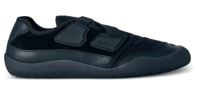 Speedrock Black Leather and Mesh Sneakers 2EE487G0003H0K/T_PRADA-F0002_604-11