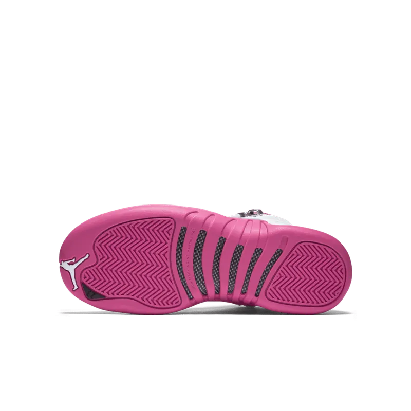 Jordan 12 Retro Dynamic Pink (GS) White/Vivid Pink-Metallic Silver (510815-109)