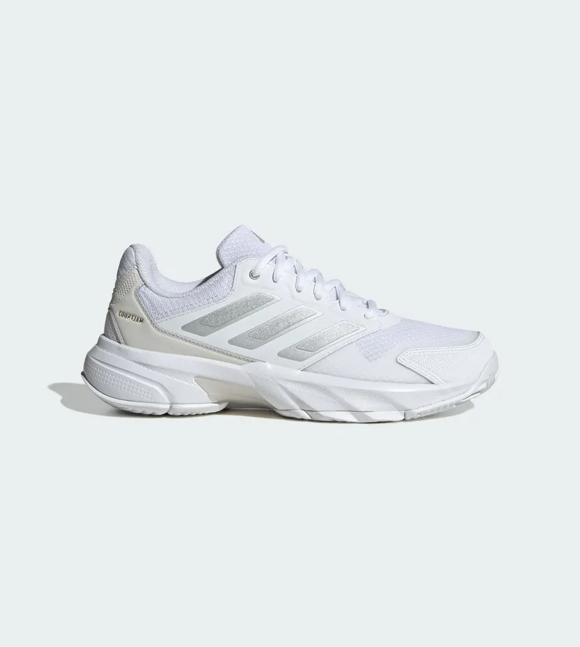 Adidas CourtJam Control 3 Tennisschoenen Cloud White / Silver Metallic / Grey One (ID2457)