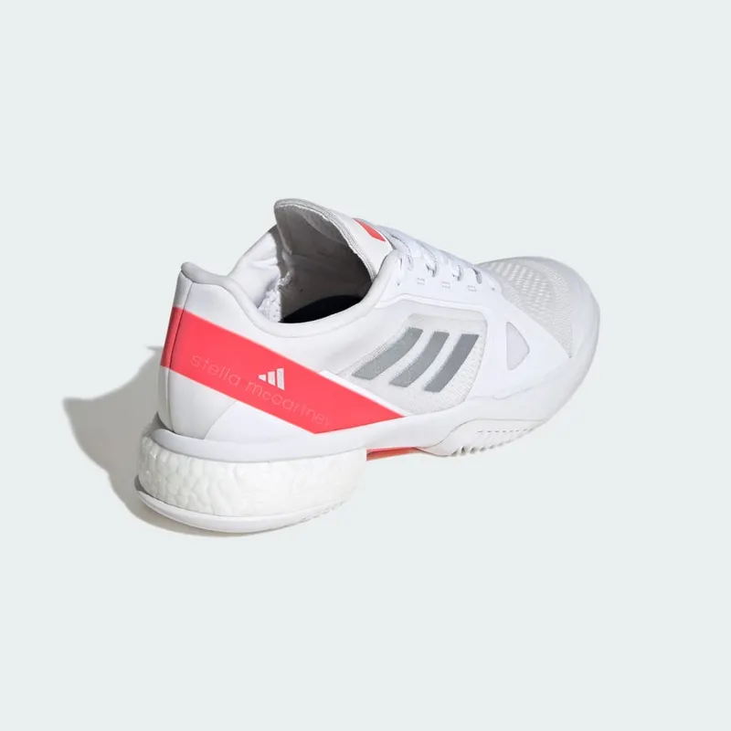 Adidas adidas by Stella McCartney Court Tennis Shoes Cloud White / Silver Metallic / Lucid Red (JP7060)